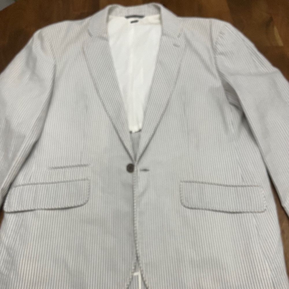 XL Men’s Armani Exchange Blazer White with Blue Pinstripes